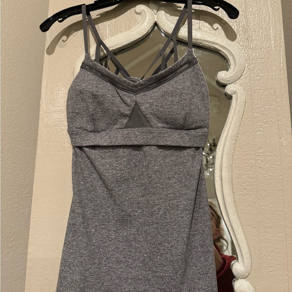 Lululemon Athletica Gray Camisole Fitted Cut-Out Design